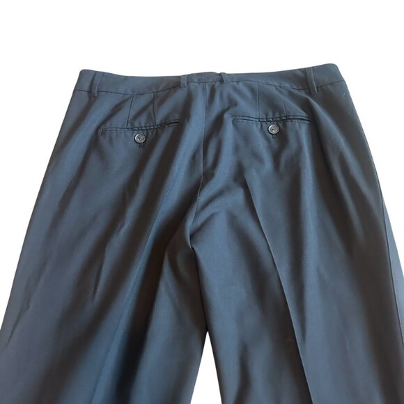 Vince. Black Cropped Length Trousers Pants Slacks Pleated Stripe Size 12 Women's - Picture 6 of 10